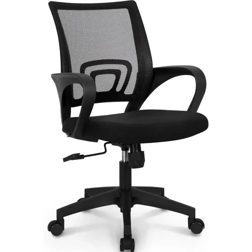 Office Chair, Computer Desk Chair, Ergonomic Mid Back Cushion, Lumbar Support, Comfy Mesh, Adjustable Swivel Rolling