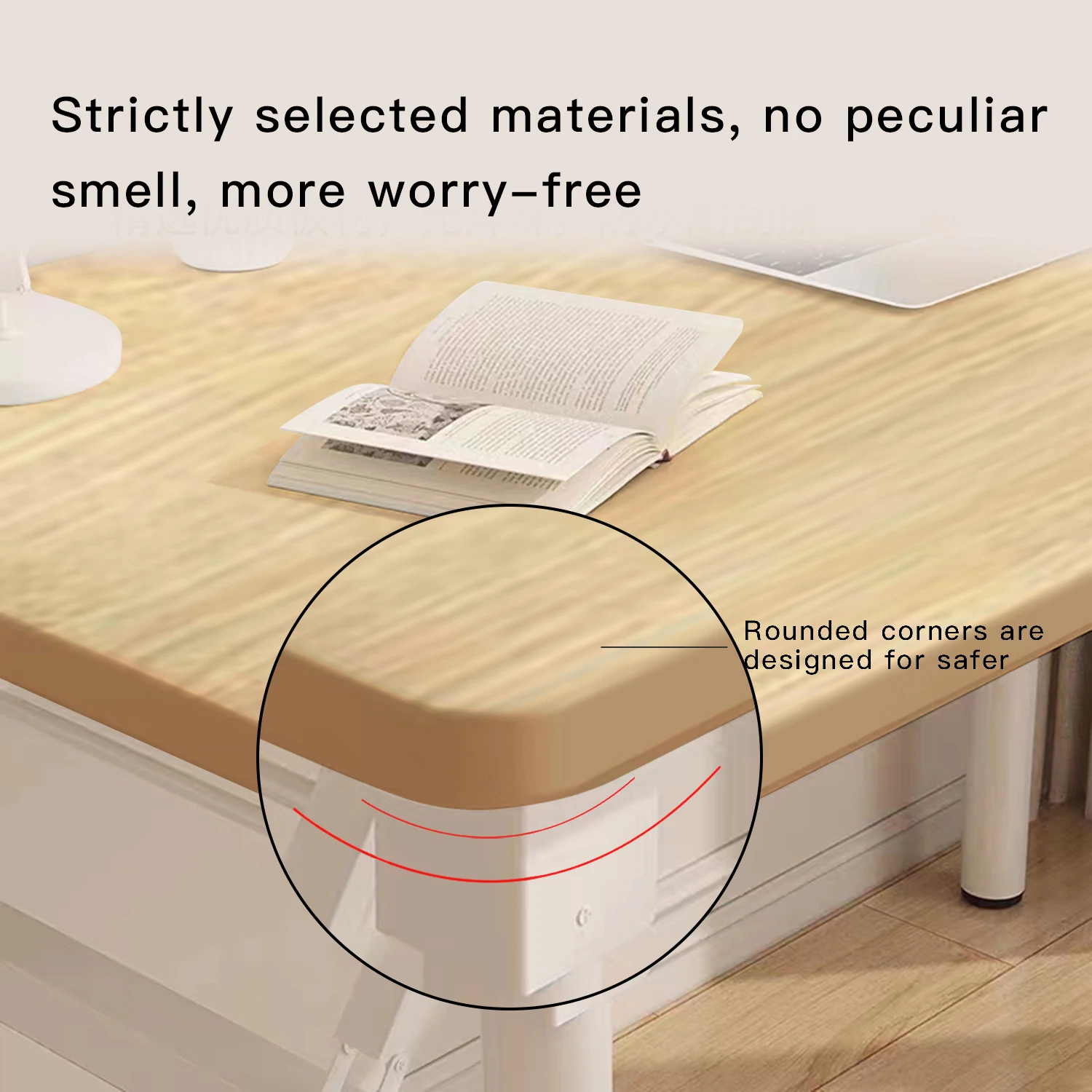 Computer Desk Study Table No Assembly Required,Writing Computer Space Saving Folding Card Table for Home Office - Image 3
