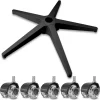 28"" Office Chair Base Replacement With Wheels, Set Of 5, 2500Lbs Heavy Duty Desk Chair Base, Quiet Casters, Black