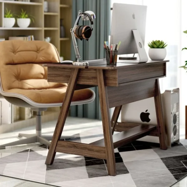 Office Desks,Mid Century Writing Desk with Storage Cubes and Hidden Compartment,Computer Desks