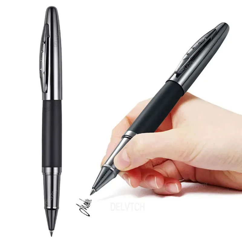 DELVTCH Metal Gel Pen Matte Handle Business Signature Pen 0.5mm Black Blue Ink Cartridge Office School Writing Stationery Gifts - Image 2