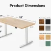 Fezibo Electric Standing Desk Adjustable Height, 55 X 24 Inch Sit And Stand Desk, Home Office Desk, Ergonomic Workstation