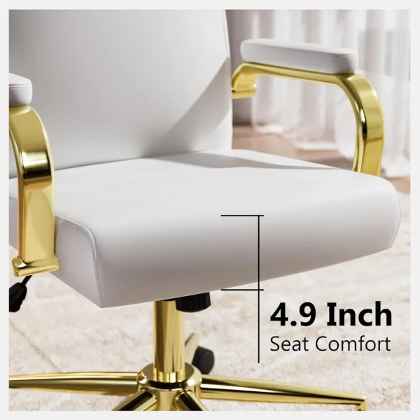 Ergonomic office chair with memory foam, high back, wheels, arms, suitable for women