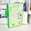 WAKAWAKA A7 Binder Four-Leaf Clover&Girl Glitter pvc Removable Loose-Leaf Notebook Sticker Storage Book Pocket Notebook Portable