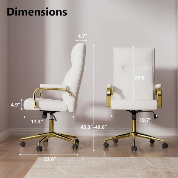 Ergonomic office chair with memory foam, high back, wheels, arms, suitable for women