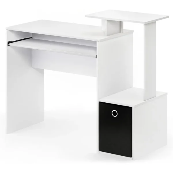 Econ Multipurpose Home Office Computer Writing Desk, White/Black