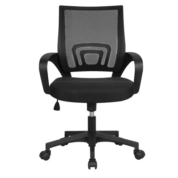 Adjustable Mid Back Mesh Swivel Office Chair With Armrests Black Computer Armchair Furniture Chairs Gaming Cheap Cushion