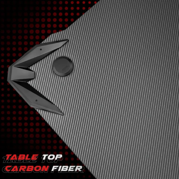 Gaming Desk Computer Desk with Carbon Fiber Surface, Gaming Table Z Shaped PC Home Office with Cup Holder&Headphone Hook(63 in)