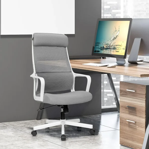 Giantex High Back Mesh Office Chair With Heating Headrest And Lumbar Support Armrest, Ergonomic Computer Desk Chair, Executive