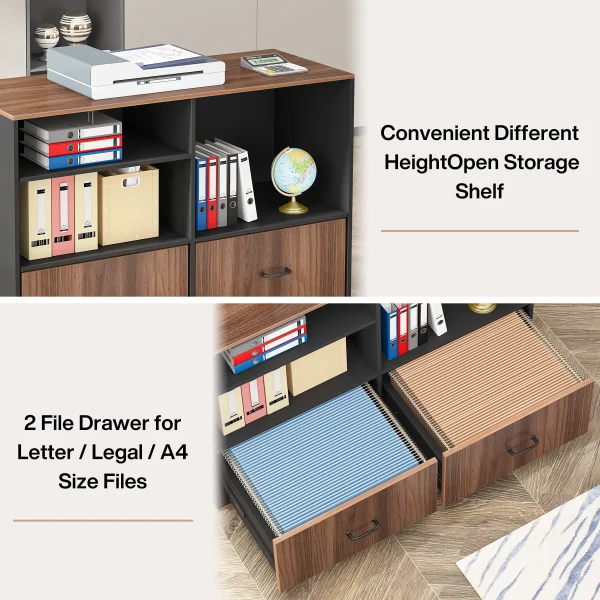Tribesigns 63" Large Executive Desk L Shaped Computer Desk with File Storage Cabinet, L-Shaped Executive Office Desk