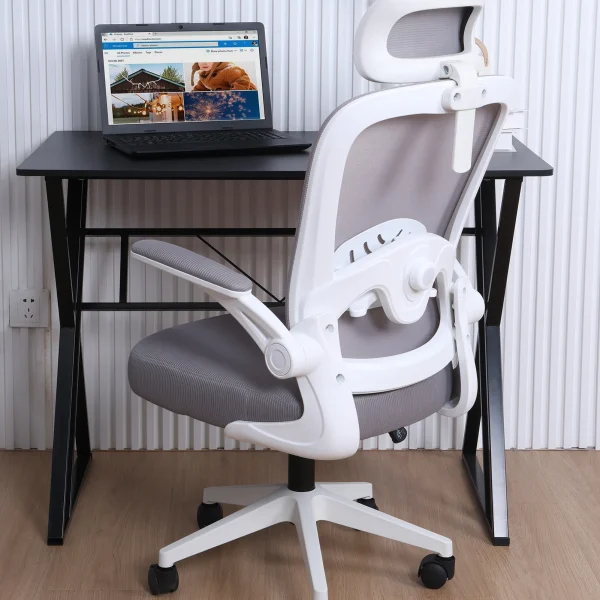 Gaming Desk, Ergonomic Computer Game Table with Dual K-shaped Steel Legs, Sturdy PC Workstation Desk for Home Office with Cable