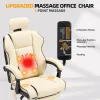 6-Point Massage Office Chair, with Footrest Heated Executive with Reclining Backrest, Ergonomic Gaming Chair with Padded Armrest
