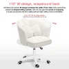 Cute Petal Desk Chair Velvet Home Office Butterfly Chairs with Bow Cushion Makeup Vanity Chair for Bedroom Computer Task Chairs