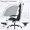 High Back Gaming Chair Ergonomic Racing Heavy Duty Office Chair Pc Video Game Chair, Massage Function Lumbar Support With Arms