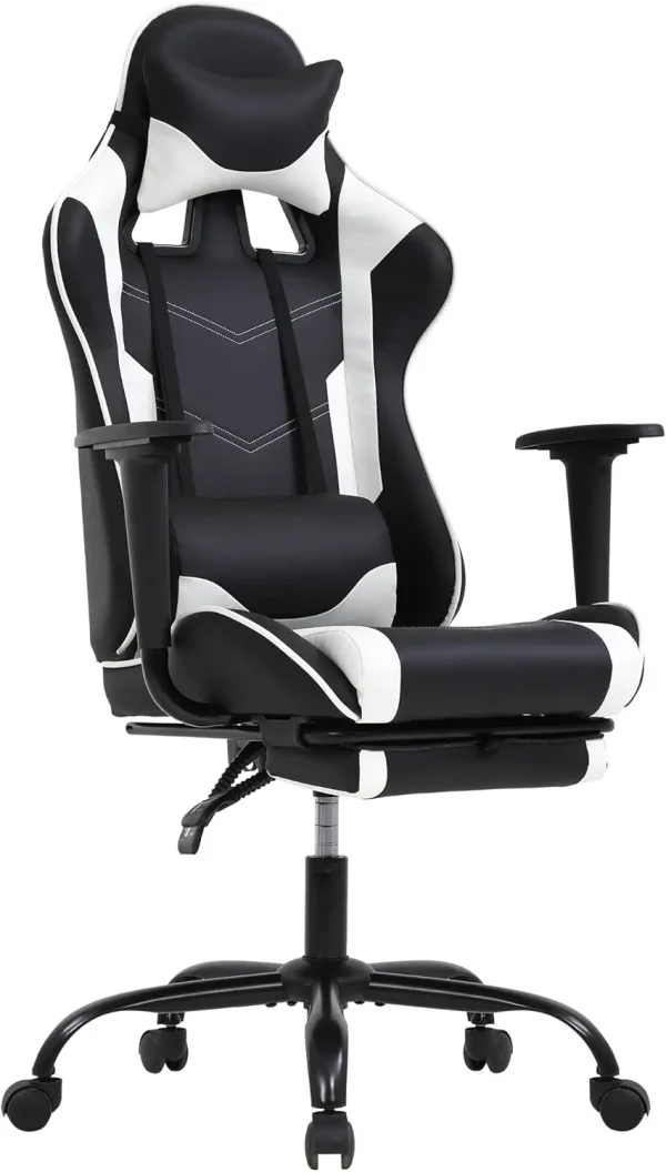 Paylesshere Office Chair Desk Chair Ergonomic Gaming Chair With Executive Pu Leather Computer Lumbar Support And Footrest