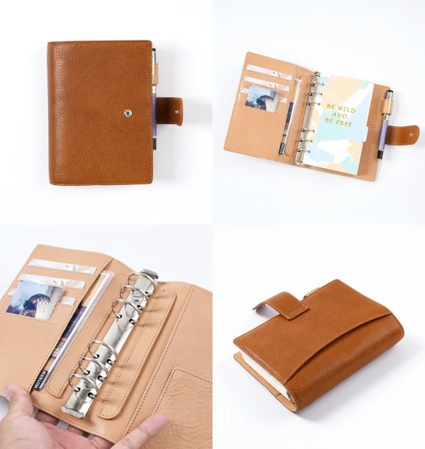 Moterm New Arrival Elite Series Personal Size Rings Planner without Big Back Pocket Vegetable Tanned Notebook with 25mm rings