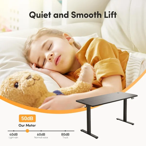 Electric Standing Desk Adjustable Height, 55 x 24 Inch Sit and Stand Desk, Home Office Desk, Ergonomic Workstation