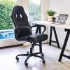 Office Chair Pc Gaming Chair Cheap Desk Chair Ergonomic Pu Leather Executive Computer Chair Lumbar Support For Women, Men (Bla)