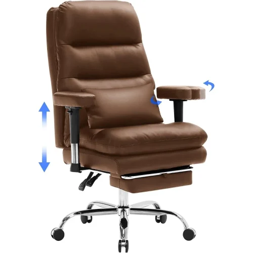 Office Chair with 3D Adjustable Armrest, Big and Tall Office Desk Chair, Ergonomic Office Chair, 400LBS PU Leather Computer Chai