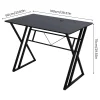 Gaming Desk, Ergonomic Computer Game Table with Dual K-shaped Steel Legs, Sturdy PC Workstation Desk for Home Office with Cable