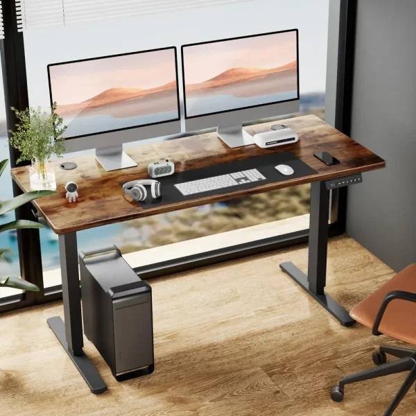 Electric Standing Desk, 63 x 24 Inch, Modern Style, Adjustable Height, 154 lbs Capacity, with Memory Presets, for Home Office