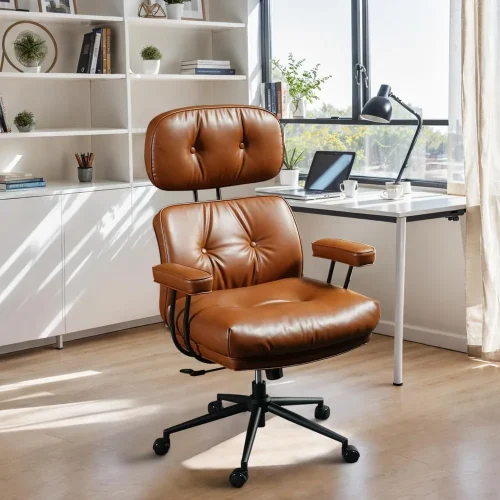 Big and Tall Office Chair, 300LBS PU Leather Executive Chair Whit Lumbar Support, Managerial Home Desk, Heavy Duty High Back