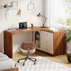 Tribesigns L Shaped Computer Desk with Drawers, Modern Corner Home Office Desk with Reversible Storage Cabinet, Long Study Desk
