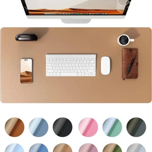 Leather Desk Mat | Computer Mat for Desk| Large Mouse Pad and Keyboard Mat | Desk Protector for Office