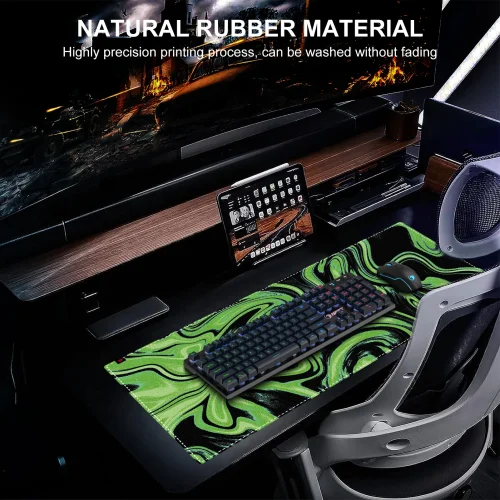 NPET N110 Extended Big Mouse Pad Large, With 3mm Non-Slip Base And Stitched Edge, 35x17 Inch For Home Office