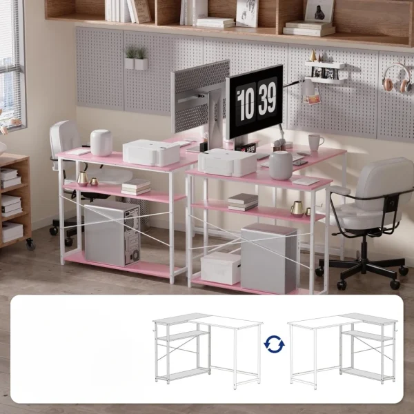 43 Inch L Shaped Computer Desk Small Corner Desk for Small Space Home Office, Computers Desks
