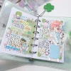 WAKAWAKA A7 Binder Four-Leaf Clover&Girl Glitter pvc Removable Loose-Leaf Notebook Sticker Storage Book Pocket Notebook Portable