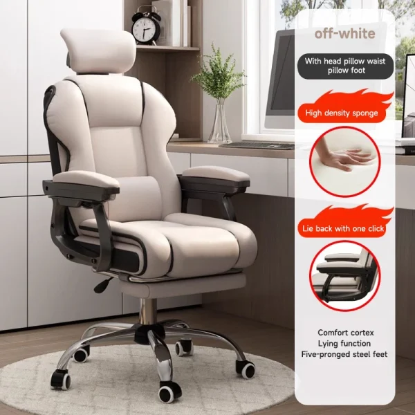 Executive Office Chair Reclining with Footrest Ergonomic Computer Desk with Lumbar Support Big and Tall Home High Back Gaming