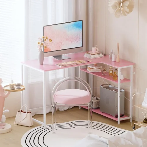 43 Inch L Shaped Computer Desk Small Corner Desk for Small Space Home Office, Computers Desks