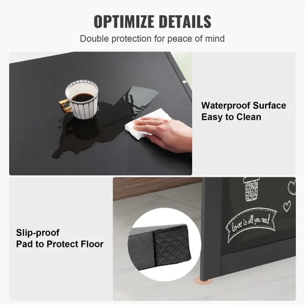 Space Saving Computer Desk with Storage Area Multi-Function Folding Wall Table Wall Mounted Desk with Chalkboard for Home Office