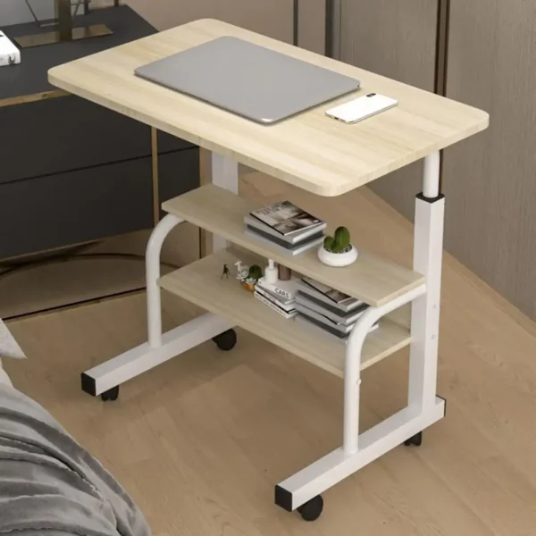 Height Adjustable Computer Desk Spacious Desktop with Casters Easy Movement Laptop Desk Table Office Supplies