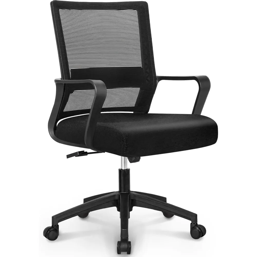 Office Chair Gaming Desk Computer Chair Ergonomic Mesh Mid Back with Wheels Lumbar Support Comfy Swivel Adjustable