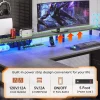 67" L Shaped Desk with Drawers, Computer Office Desk with Storage Shelves & Power Outlet, Reversible Gaming Desk with LED Lights