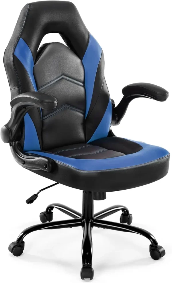 Dumos Ergonomic Computer Gaming Chair - Home Office Desk With Pu Leather Lumbar Support, Height Adjustable Big And Tall Video
