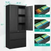 Metal Storage Cabinet with Drawers, Locking Steel Storage Cabinet with Doors, 71" File Cabinets for Home Office