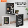Space Saving Computer Desk with Storage Area Multi-Function Folding Wall Table Wall Mounted Desk with Chalkboard for Home Office