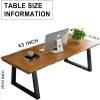 Solid wood administrative computer desk, 63 inch rural style large office desk, modern minimalist workstation business furniture