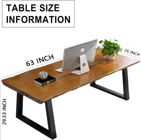 Solid wood administrative computer desk, 63 inch rural style large office desk, modern minimalist workstation business furniture