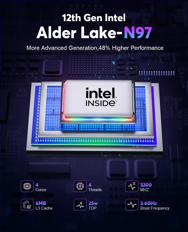 ACEMAGIC S1 Mini PC Gamer Windows 11 Intel 12th Alder Lake N97 DDR4 16GB 512GB WIFI5 Bluetooth 4.2 VGA Gaming Computer