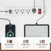 L Shaped Gaming Desk, Reversible Home Office Desk or Corner Desk, Gaming Desk with Power Outlets &LED Strip, Monitor Shelf,White