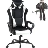 High Back Gaming Chair Ergonomic Racing Heavy Duty Office Chair Pc Video Game Chair, Massage Function Lumbar Support With Arms